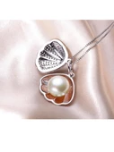 Zarif Tasarım Gümüş Tatlı Su İnci Kadın Kolye thumbnail 2