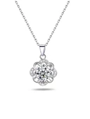 Zirkon Taşlı Çiçek Kar Tanesi Kadın Gümüş Kolye thumbnail 1