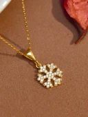 Kar Tanesi Gümüş Kolye Altın Kaplama thumbnail 3