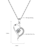 Gümüş Zirkon Taşlı Kadın Kalp Gümüş Kolye thumbnail 4