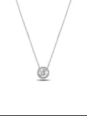 Gümüş Zirkon Taşlı Yuvarlak Kadın Gümüş Kolye thumbnail 1