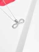 925 Ayar Gümüş Sonsuzluk Canım Aşkım Yazılı Kadın Kolye thumbnail 2