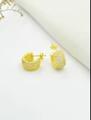 5 Sıra Gold Zirkon Taşlı Tamtur Kadın Gümüş Küpe thumbnail 2