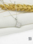 Timeless Series Zirkon Taşlı Gümüş Zarif Yaprak Kolyesi - 2