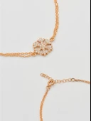 Kar Tanesi Rose Renk Kadın Gümüş Bileklik thumbnail 2