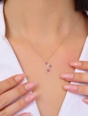 Zarif Tasarım Aşk Çiçeği Kadın Gümüş Kolye thumbnail 3