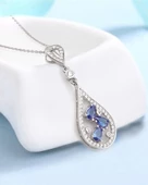 Safir Işıltısı Histryum Kadın Gümüş Kolye thumbnail 3