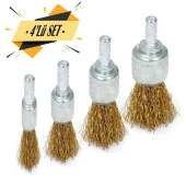 4lü Set Pimli Kalem Tel Fırça Matkap Uyumlu Temizleme Fırçası thumbnail 1
