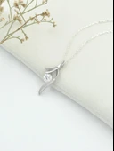 Gümüş Zarif Tasarım Zirkon Taşlı Kadın Kolye thumbnail 3