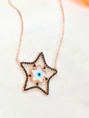 Gözlü Sedef Taşlı Yıldız Kadın Gümüş Kolye thumbnail 2