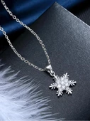 925 Ayar Gümüş Zirkon Taşlı Kar Tanesi Kadın Kolye thumbnail 3