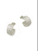 5 Sıra Beyaz Zirkon Taşlı Tamtur Kadın Gümüş Küpe thumbnail 1