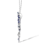 Safir Taşlı Pırlanta Model Çiçek Demeti Kadın Gümüş Kolye - 2