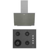Altus 2'li Gri Cam Ankastre Set 510 G Davlumbaz - 189 Dg Woklu Cam Ocak - 1