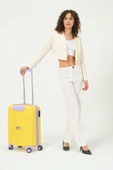 Keo-plus Sarı-lila Kabin Boy Silikon Kırılmaz Pp Valiz - 4