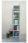 IRMAK DÜNYASI Çok Amaçlı Dolap Tek Kapaklı Dolap 5 Raflı Banyo Dolabı Mutfak Kiler Dolabı Beyaz Erzak Dolabı - 2