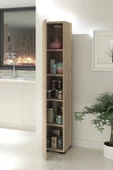 IRMAK DÜNYASI Tek Kapaklı 5 Raflı Safir Renkli Çok Amaçlı Banyo Mutfak Kiler Dolabı Tek Kapılı Erzak Dolabı - 2