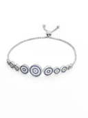 Nazar Boncuklu Asansör Kilitli Kadın Gümüş Bileklik thumbnail 1