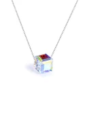 Gümüş Swarovski Taşlı Kadın Küp Gümüş Kolye thumbnail 1