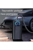 Slim Siyah Model Oto Kompresör Araç Lastik Şişirici Hava Pompası Taşınabilir - 7