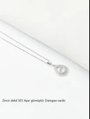 925 Ayar Tektaş Damla Parıltısı Kadın Gümüş Kolye - 3