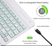 Lenovo Tab M11 TB330XU (ZADB0335TR) 11" Uyumlu Kablosuz Bluetooth Şarj Edilebilir Klavye - Yeşil thumbnail 5