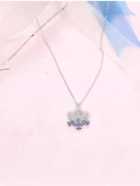 Kar Tanesi Firuze Taşlı Mavi Geçişli Kadın Gümüş Kolye thumbnail 3