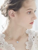 Gümüş Swarovski Taşlı Kadın Küp Gümüş Kolye thumbnail 2