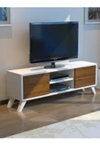 IRMAK DÜNYASI Irmak Mobilya Tv Sehpası Tv Ünitesi Ceviz Beyaz Yaşam Ünitesi Duvar Ünitesi Mini Tv Sehpası - 1