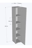 IRMAK DÜNYASI Tek Kapaklı 5 Raflı Atlantik Çam Renkli Cok Amaclı Banyo Mutfak Dolabi Kiler Dolabı Tek Kapılı Erzak - 2
