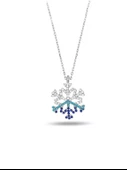 Kar Tanesi Firuze Taşlı Mavi Geçişli Kadın Gümüş Kolye thumbnail 1