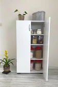IRMAK MOBİLYA Çok Amaçlı Dolap Banyo Dolap 2 Kapaklı 4 Gözlü Banyo Havlu Dolabı - 5