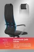 Ergolife Sit 8 Ofis Koltuğu | Krom Ayaklı, Fileli, Yüksek Arkalıklı, Siyah, Bilgisayar Sandalyesi -1B9.55.1.403 - 2