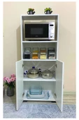 IRMAK MOBİLYA Cok Amacli Dolap Fırın Dolabı 2 Kapaklı Bölmeli Mikrodalga Fırın Dolabı Mini Fırın Mutfak Dolabı - 3