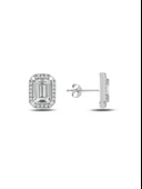 925 Ayar Baget Zirkon Taşlı Kadın Gümüş Küpe thumbnail 1