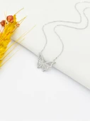 925 Ayar Zrkon Taşlı Kanatlı Kelebek Kadın Gümüş Kolye thumbnail 2
