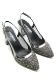 Erkan Saçmacı Panula Exclusive Platin Taşlı Fileli Arkası Açık Abiye Ayakkabı thumbnail 1