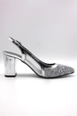 Erkan Saçmacı Panula Exclusive Gümüş Taşlı Fileli Arkası Açık Abiye Ayakkabı thumbnail 3