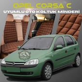 Opel Corsa C Kahverengi Renk Tay Tüyü Cepli & Terletmez Sırtlı Oto Koltuk Minder Seti - Koltuk Koruma Kılıfı (ÖN & ARKA TAM SET) - 1