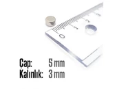 Neodyum Mıknatıs Silindir Çap 5mm , Kalınlık 3mm   ( 20 Adet) - 2