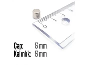 Neodyum Mıknatıs Silindir Çap 5mm , Kalınlık 5mm   ( 20 Adet) - 2