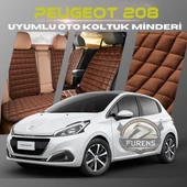 Peugeot 208 Kahverengi Renk Tay Tüyü Cepli & Terletmez Sırtlı Oto Koltuk Minder Seti - Koltuk Koruma Kılıfı (ÖN & ARKA TAM SET) thumbnail 1