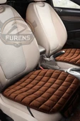 Renault Latitude Kahverengi Renk Tay Tüyü Cepli & Terletmez Sırtlı Oto Koltuk Minder Seti - Koltuk Koruma Kılıfı (ÖN & ARKA TAM SET) - 3