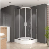 Lüks Camlı Duşakabin + Oval Duş teknesi ND100 - 1