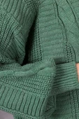 Lugmo Kadın Triko Hırka Akrilik iplik 80 cm Saç Örgülü Çağla Yeşili (80cm) - 17
