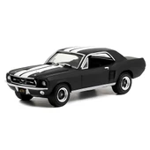 NessiWorld Greenlight 1:64 1967 Ford Mustang Coupe In Black With White Stripes - 1