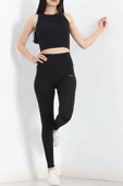 Şardonlu Baskılı Dalgıç Tayt Siyah - 20118.1098. - 1