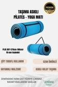 Lüks İki Yüzeyli Kayma Önleyici Silinebilir Hijyenik Yoga Minderi Pilates Meditasyon Matı 10 mm - 1
