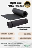 Lüks İki Yüzeyli Kayma Önleyici Silinebilir Hijyenik Yoga Minderi Pilates Meditasyon Matı 6,5 mm thumbnail 1