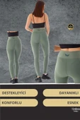 Yeni Sezon Yüksek Bel Sıkı Dokuma Tayt Cepli İç Göstermez Yoga Fitness Gym Training Antrenman Taytı - 4